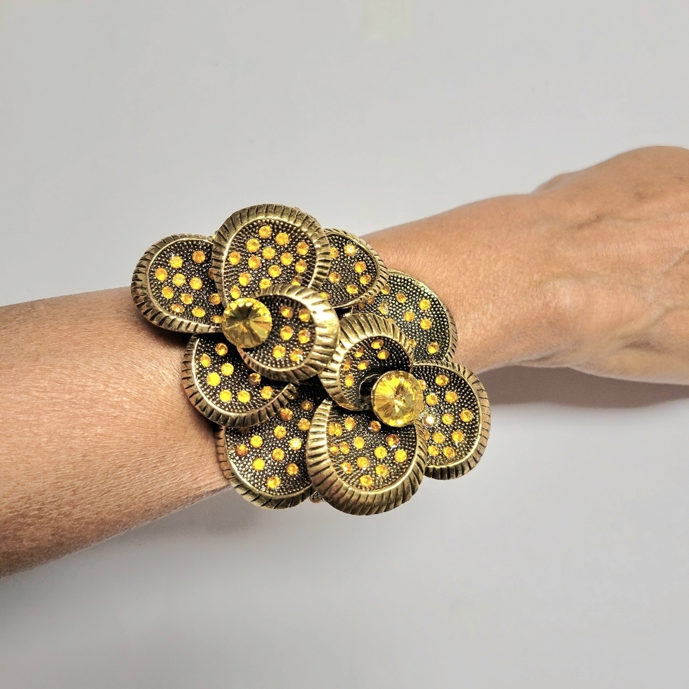 Womens Cuff Bracelet Chunky Glam Formal Large Bold Bracelet NEW